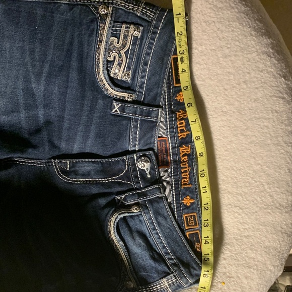 Rock Revival Women's Dark Blue Jeans with Embroidered Pockets - Picture 4 of 7